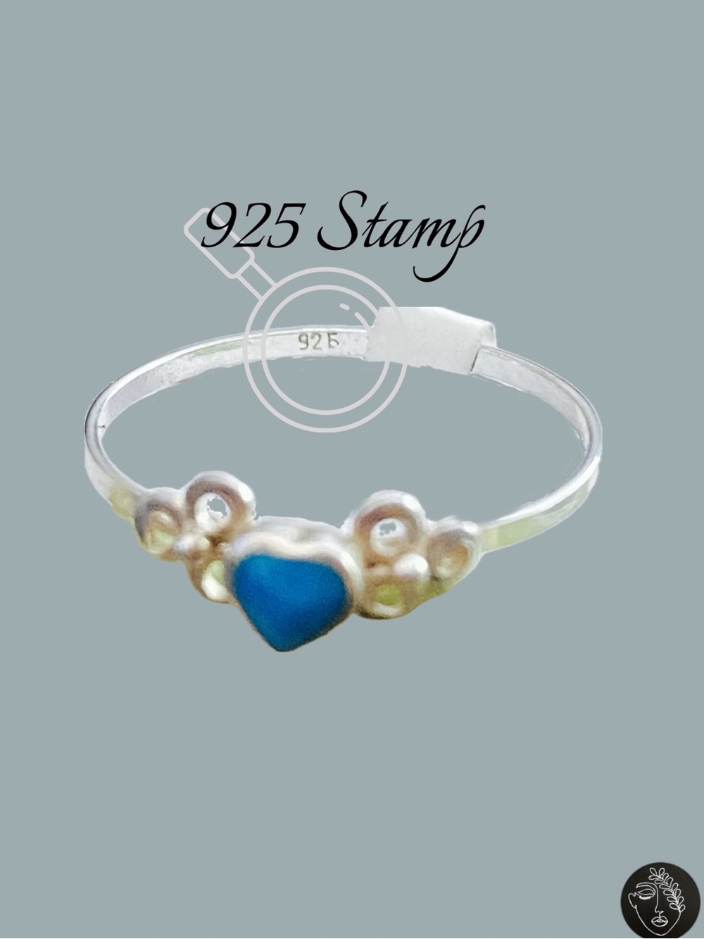 VTG NWT 925 Sterling Silver Navajo Turquoise Heart Ring Sz 6 0.56g